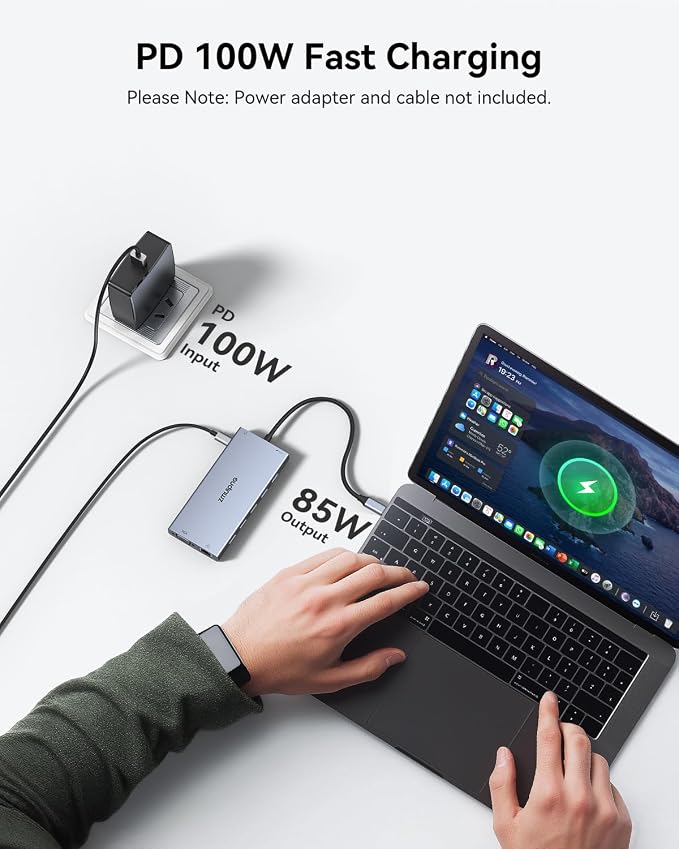 USB C Docking Station Dual Monitor 15 in 1 Laptop Docking Station Triple Display - Image 6