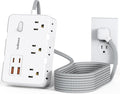 Surge Protector Power Strip 10 Ft Cord, Ultra Thin Flat Extension Cord by JcBlaon