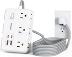 Surge Protector Power Strip 10 Ft Cord, Ultra Thin Flat Extension Cord by JcBlaon