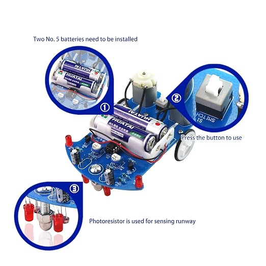 Soldering Practice Kit DIY D2-5 Tracking Car Plug-in Circuit Kit Learn - Image 4