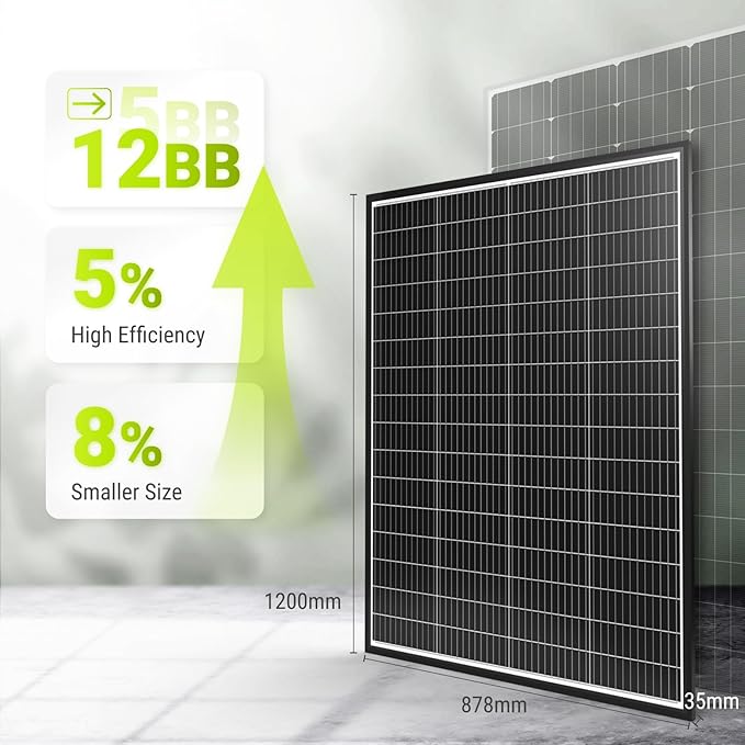 Newpowa 9BB Cell 200W Monocrystalline 200 Watt 12V Solar Panel High Efficiency - Image 2