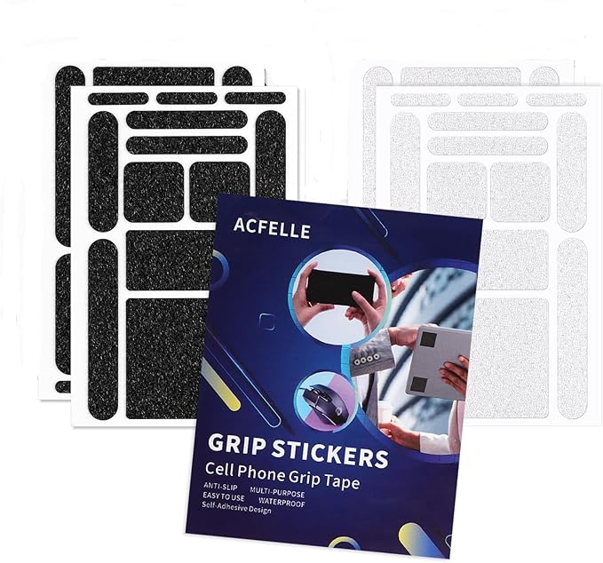 4Pack Phone Grip Tape, Finger Grip Stickers Decal Waterproof Pre-Cut Non Slip by ACFELLE