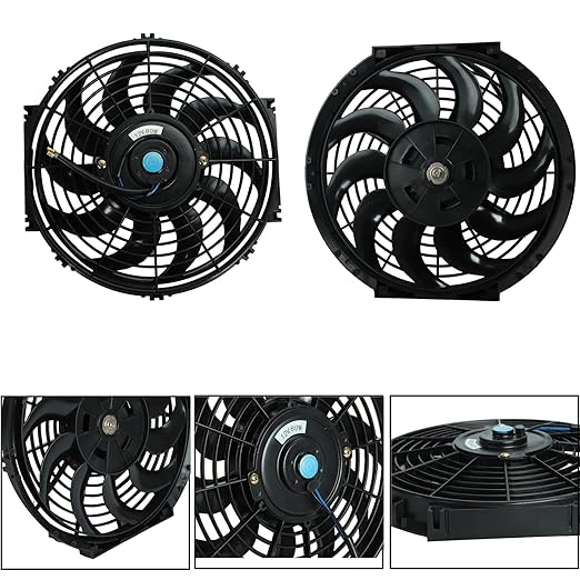 2PCS 12 Inch Universal Slim Fan Push Pull Electric Radiator Cooling 12V 80W - Image 4