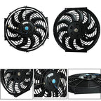 2PCS 12 Inch Universal Slim Fan Push Pull Electric Radiator Cooling 12V 80W - Image 4