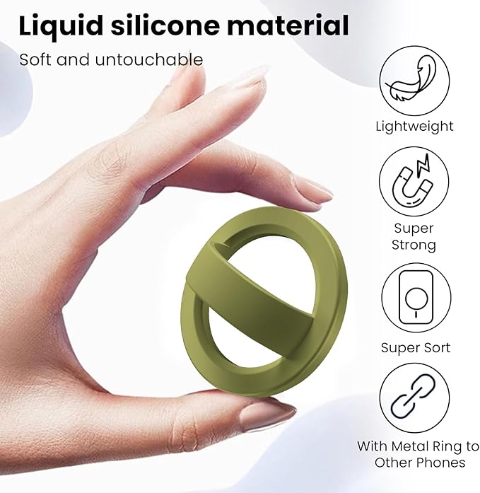 Magnetic Silicone Ring Grip Phone Holder, Loop Grip Phone Holder, Magnetic - Image 3