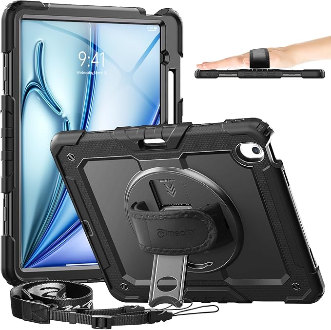 timecity for iPad Air 13 Inch Case M3 2025/ M2 2024, 360° Rotating Stand by Timecity