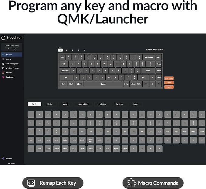 Keychron K6 Pro Wireless Custom Mechanical Keyboard, QMK/Launcher Programmable - Image 2