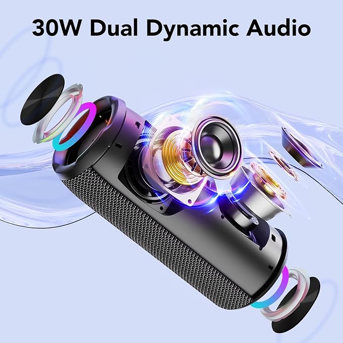 Portable Bluetooth Speaker, 30W Dual Speaker, 2.0 Channel, Deep Bass, 30H - Image 2