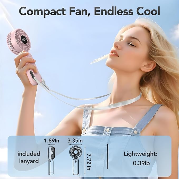 PANERGY Portable Handheld Fan, 5000mAh Rechargeable, 14H Max Cooling Time - Image 6