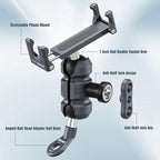 Motorcycle Phone Clip Kit, Anti-Theft Double Socket Arm/Angled Bolt-Head - Image 2