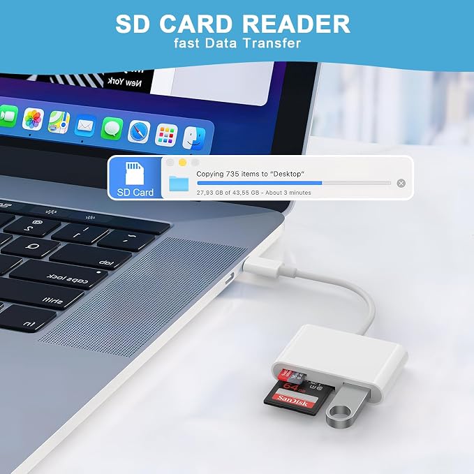 SD Card Reader USB C, USBC to Micro SD Memory Card Adapter Dual Slots - Image 4