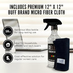Delete Screen Cleaner Spray Kit, 16oz Bottle and 12"x12" Microfiber Cleaning - Image 3