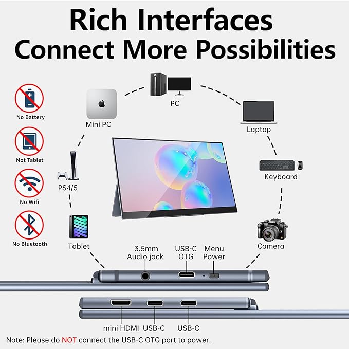 Portable Monitor OLED 15.6 Inch Touchscreen 4K UHD 3840X2160 100% DCI-P3 - Image 4