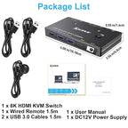 HDMI2.1 KVM Switch 2 Computer 1 Monitor 8K@60Hz, KVM Switch HDMI 2 Port - Image 8