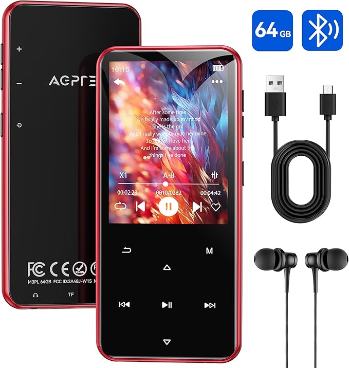 AGPTEK 64GB MP3 Player with Bluetooth, M3 2.4 inch Music Player with Speaker - Image 9