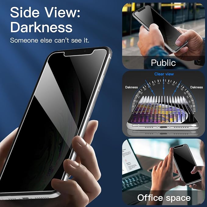NEW'C 3 Pack Privacy for iPhone 11 Pro Max, iPhone XS Max Screen Protector - Image 8