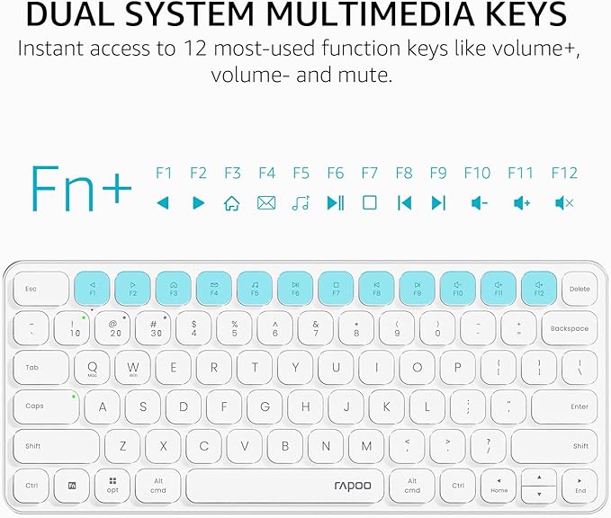 Rapoo 9010M Multi-Device Keyboard and Mouse Combo, 2.4GHz/Bluetooth 5.0/4.0 - Image 6