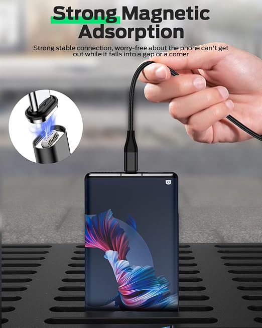 YKZ 3 in 1 Magnetic USB C to C Cable, Magnet Charging Cable, PD 60W Fast - Image 8