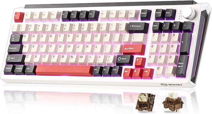 K98 Wireless Mechanical Keyboard, Tri-Mode BT5.0/2.4GHz/USB-C Hot Swappable by MIKIBY