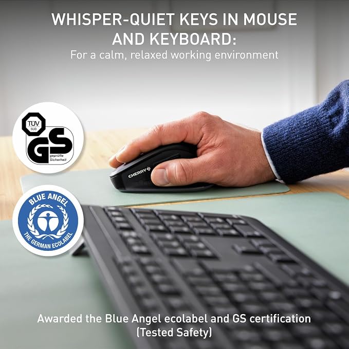 Cherry Stream Comfort Desktop Wireless Keyboard and Mouse | USB SX Scissors - Image 4