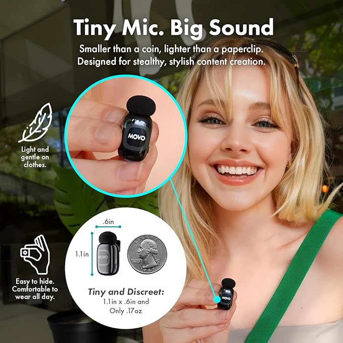 Movo NanoMic Dual Lightning Wireless Microphone - Image 3