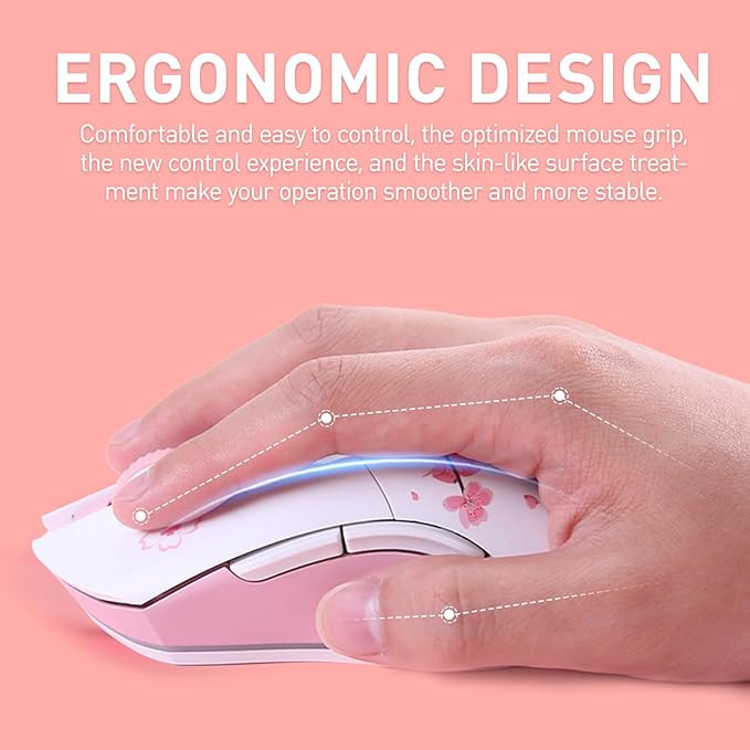 DAREU Sakura Pink Wireless Gaming Mouse - Image 5