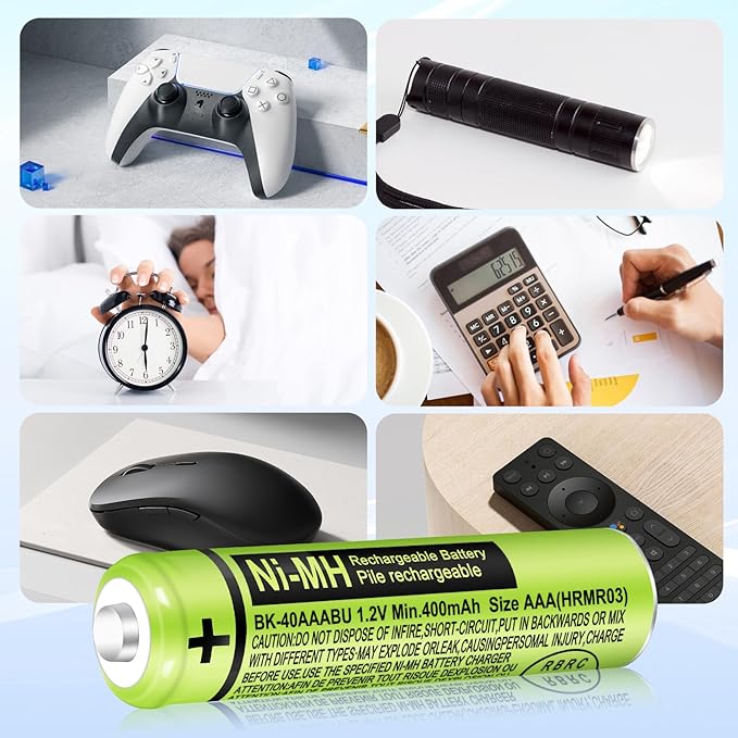 4 Pack BK-40AAABU Ni-MH AAA Rechargeable Battery - Image 6