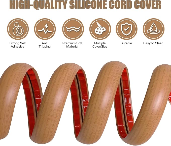 Floor Cord Cover Cavity 0.8"x0.37" Self Adhesive Cord Hider, 10FT Low Profile - Image 3