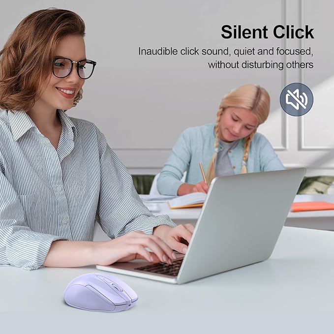 TECKNET Wireless Mouse Silent 4800 DPI Computer USB A & Bluetooth Mouse 6 - Image 5