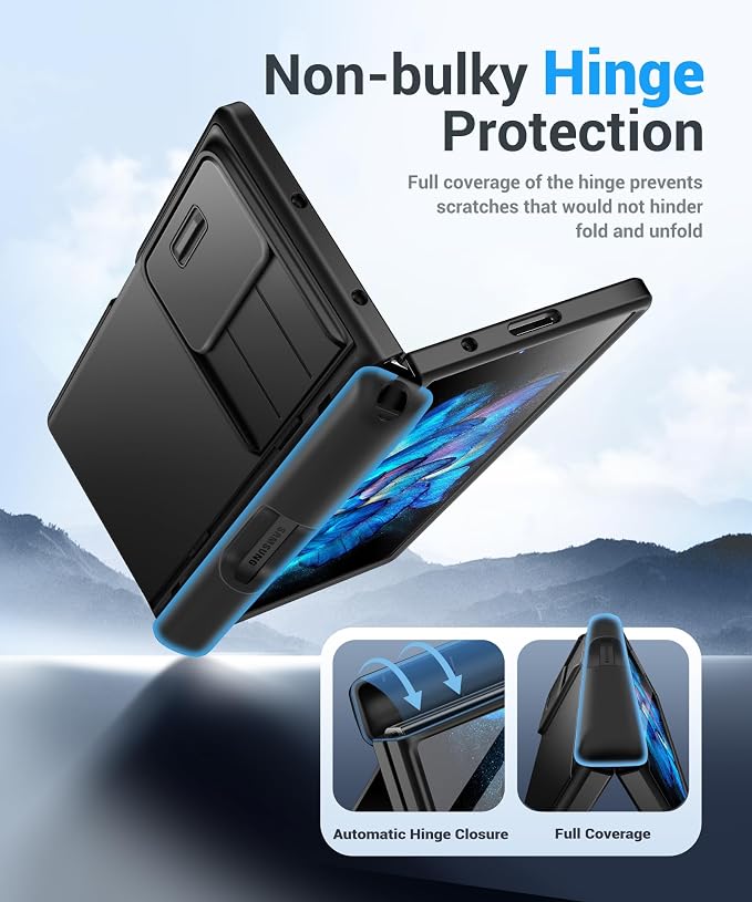 BERFY for Z Fold 7 Case with 9H Tempered Screen Protector, Military Grade - Image 7