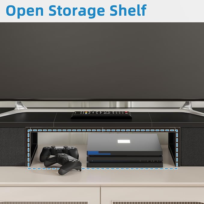 45" Large TV Riser with Fabric Drawers - Image 4