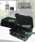 Hard Case with Foam Camera Hard Case Large Waterproof Protective Case Travel - Image 2