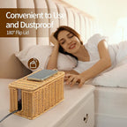 Delamu Handmade Rattan Cable Management Box, Cord Organizer - Image 5