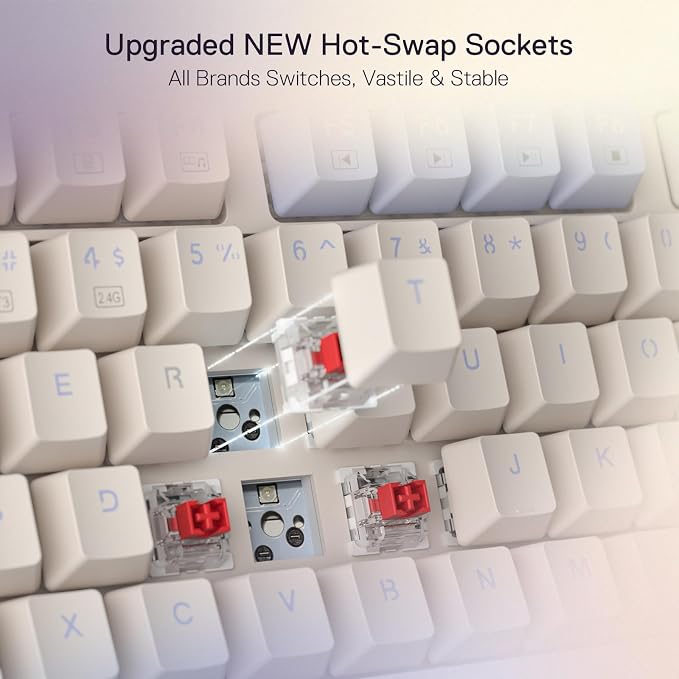 Redragon K673 PRO 75% Wireless Gasket RGB Gaming Keyboard, 3-Modes 81 Keys - Image 6