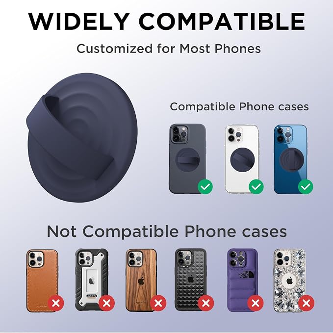 Magnetic Phone Ring Grip Holder, Silicone Finger Loop Grip, Compatible - Image 7