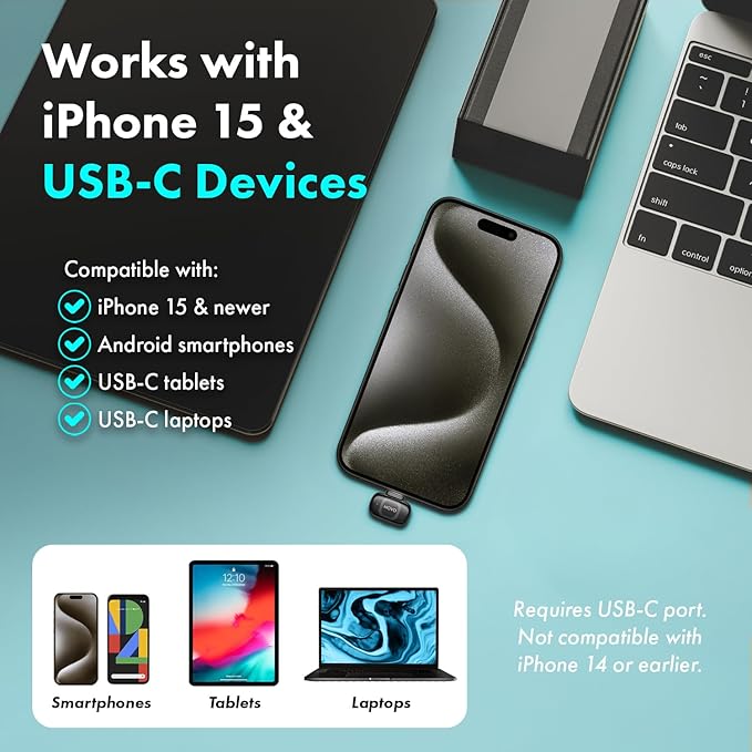 Movo NanoMic Dual USB-C Wireless Microphone - Image 4