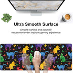 Colorful Cats and Butterflies Desk Mat, Large Watercolor Kittens Butterfly - Image 5