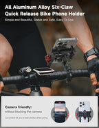 Tiakia Aluminum Bike Phone Mount Holder, Motorcycle Phone Mount, Handlebar - Image 3