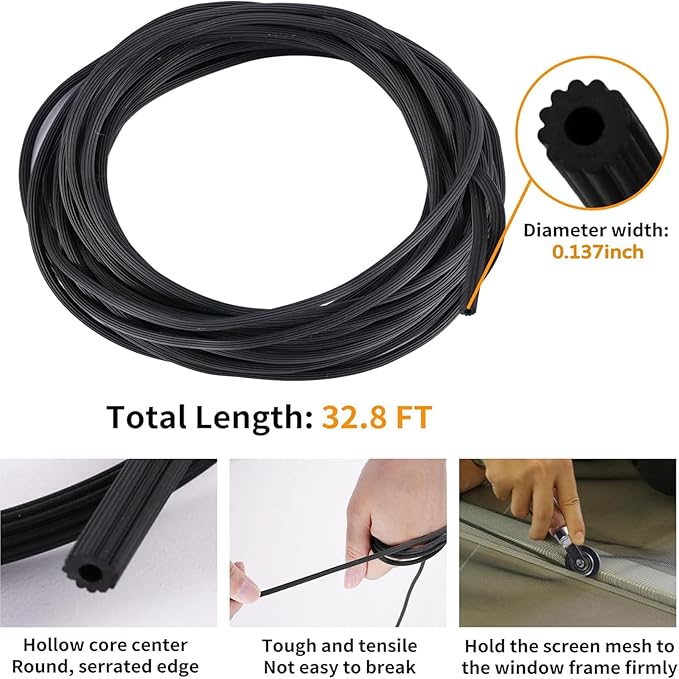 4 in 1 Window Screen Repair Tool Kit, Including 32Ft Spline, Steel Roller Tool - Image 5