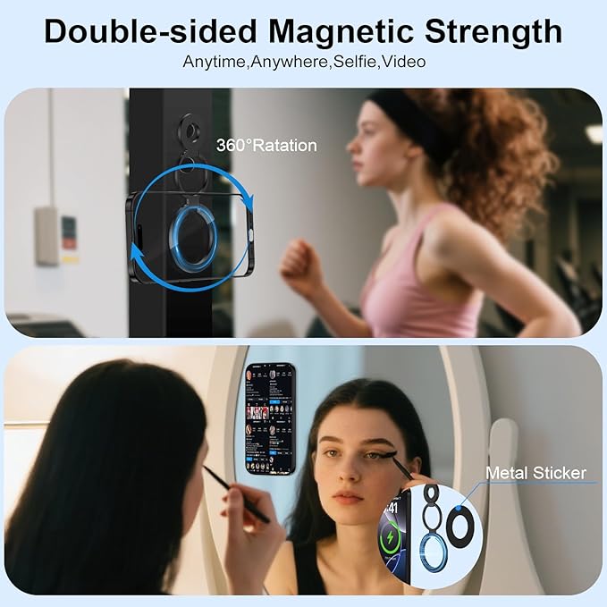 Magnetic Phone Ring Holder for MagSafe Gym Phone Grip Stand Finger Ring - Image 2