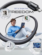 LISEN USB C Cable Charger Type C Soft Silicone USBC to USBC - Image 5