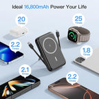 2025 Latest Portable Charger, 16800mAh Magnetic Wireless Power Bank - Image 2
