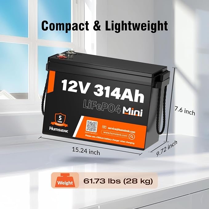 12V 314Ah LiFePO4 Lithium Battery Max. 4019Wh Energy, 15000+ Deep Cycles - Image 3