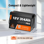12V 314Ah LiFePO4 Lithium Battery Max. 4019Wh Energy, 15000+ Deep Cycles - Image 3