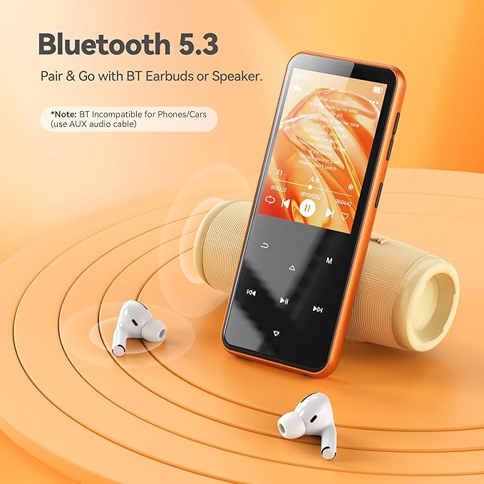 AGPTEK 64GB MP3 Player with Bluetooth, M3 2.4 inch Music Player with Speaker - Image 3