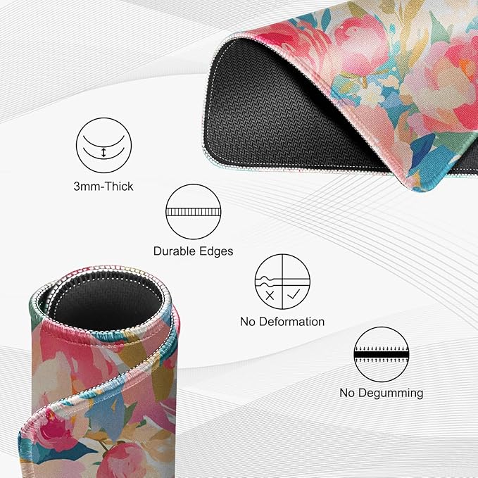 JIKIOU 3 Pack Mouse Pad with Stitched Edge, Comfortable Mouse Pads with - Image 3
