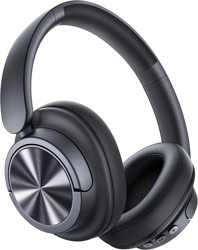 Hybrid Active Noise Cancelling Headphones 120H Playtime Wireless Headphones by BMANIWirelessEarbuds