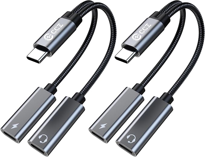 2PCS USB C Headphone Splitter, CCZ CA01 USB C to Type C Headphone Jack and by Yinyoo