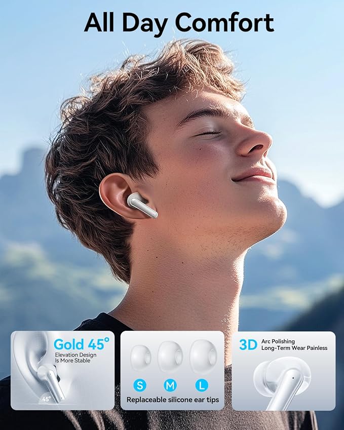 Wireless Earbuds, Deep Bass Stereo Sound, 40 Hours Playtime, Lightweight in-Ear - Image 6