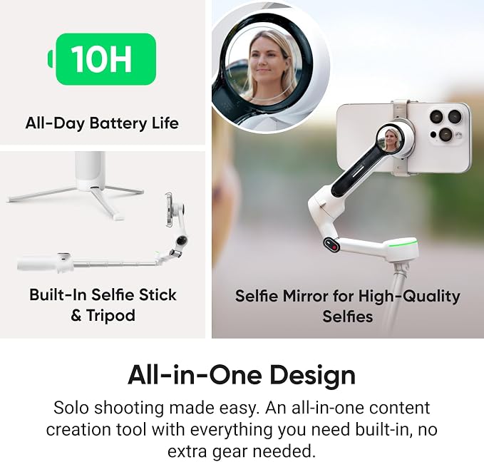 Insta360 Flow 2 Pro Ultimate AI Bundle – Foldable AI Phone Gimbal Stabilizer - Image 5
